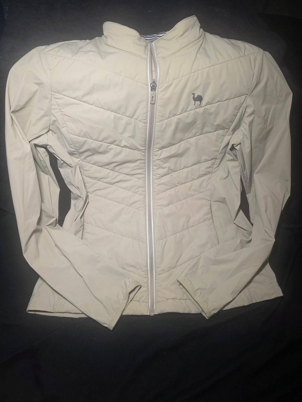 Palm Springs The White Light Beige Quilted Women’s Jacket with Zip Closure